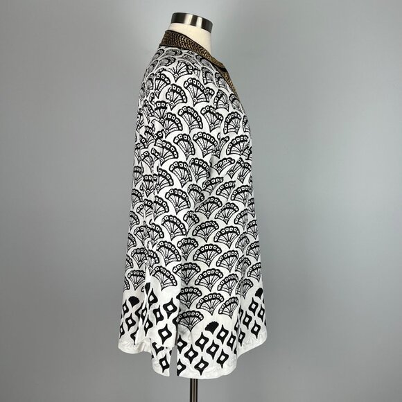 Soft Surroundings Womens Rocio Pullover Tunic Black Gold Beaded size Medium - Picture 7 of 14